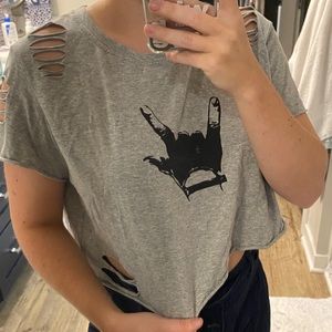 Crop Distressed t shirt